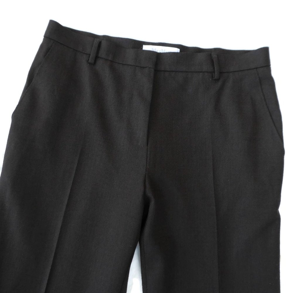 34x29 MaxMara Italy Brown Trouser Pants High Waist Wool Stretch Pockets 12